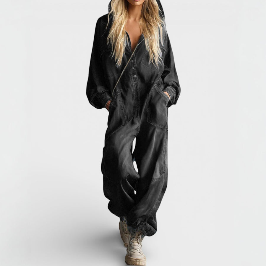 Women's Long-Sleeve Hoodie Jumpsuit