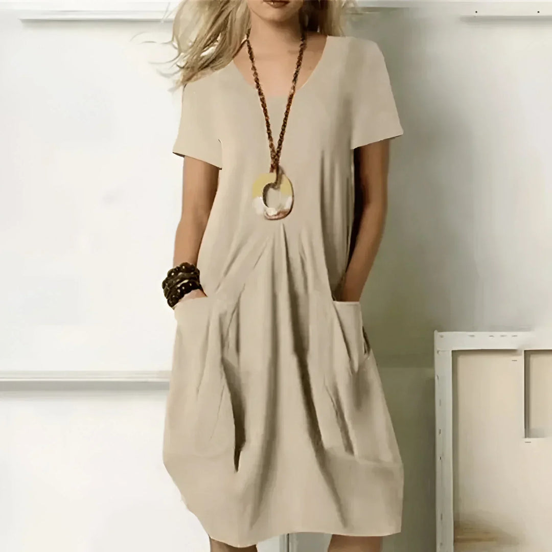 Women's Elegant Midi Dress-Metro Lane Plaza