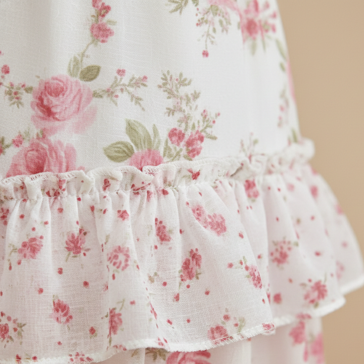 Joanne | Women's Floral Ruffle Strap Maxi Dress-Metro Lane Plaza