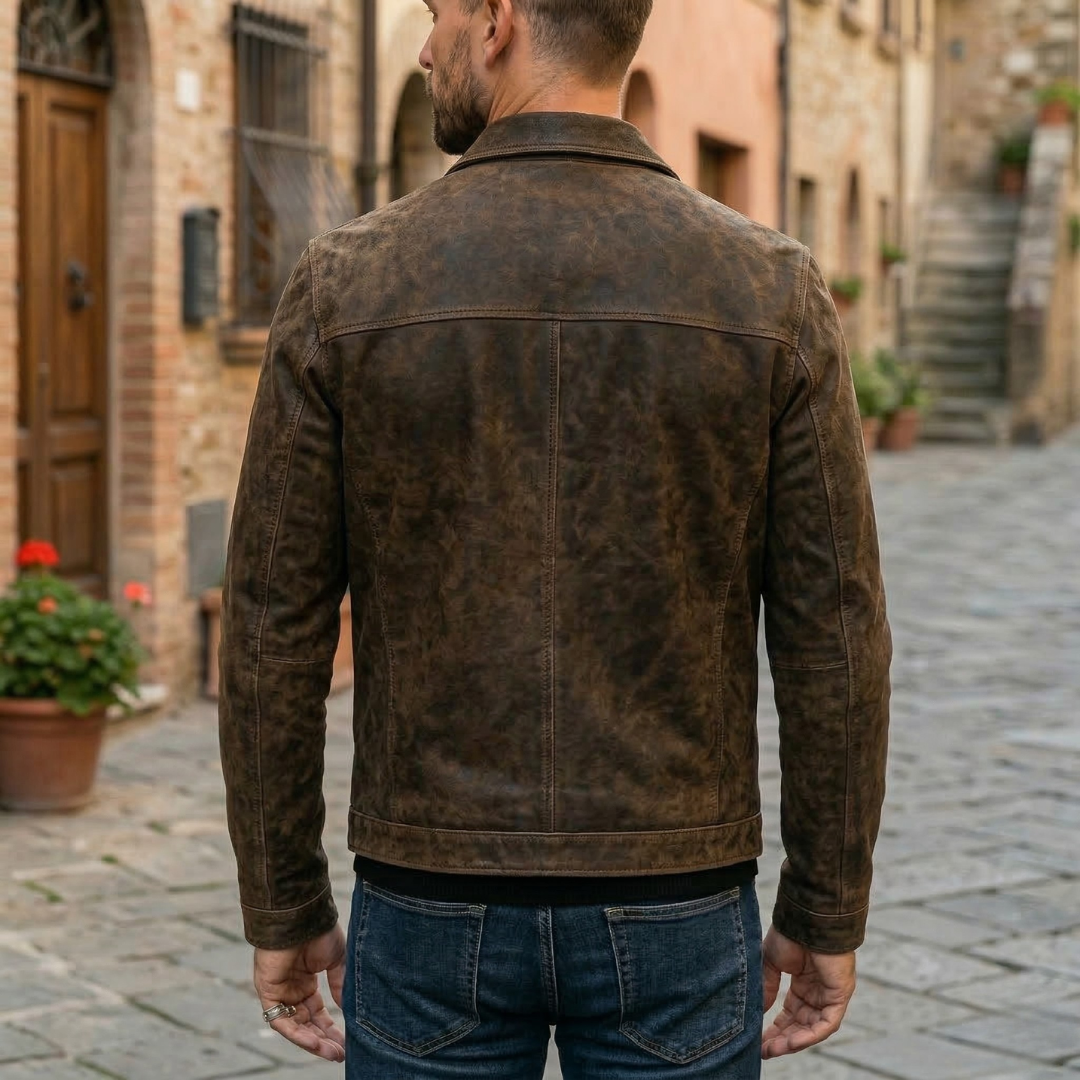 Herren-Lederjacke mit körpernaher Passform