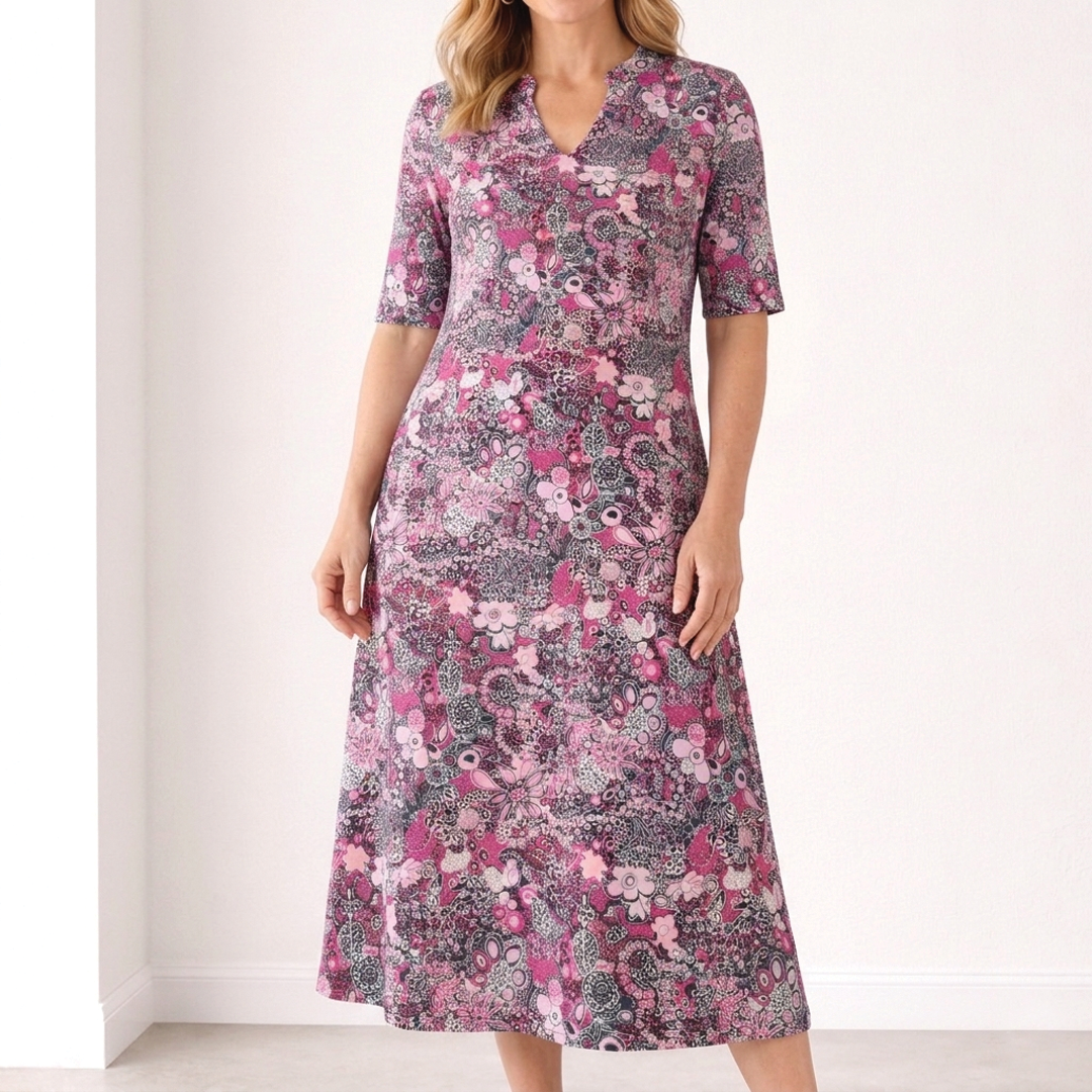 Lori | Stylish Button Midi Dress for Women-Metro Lane Plaza
