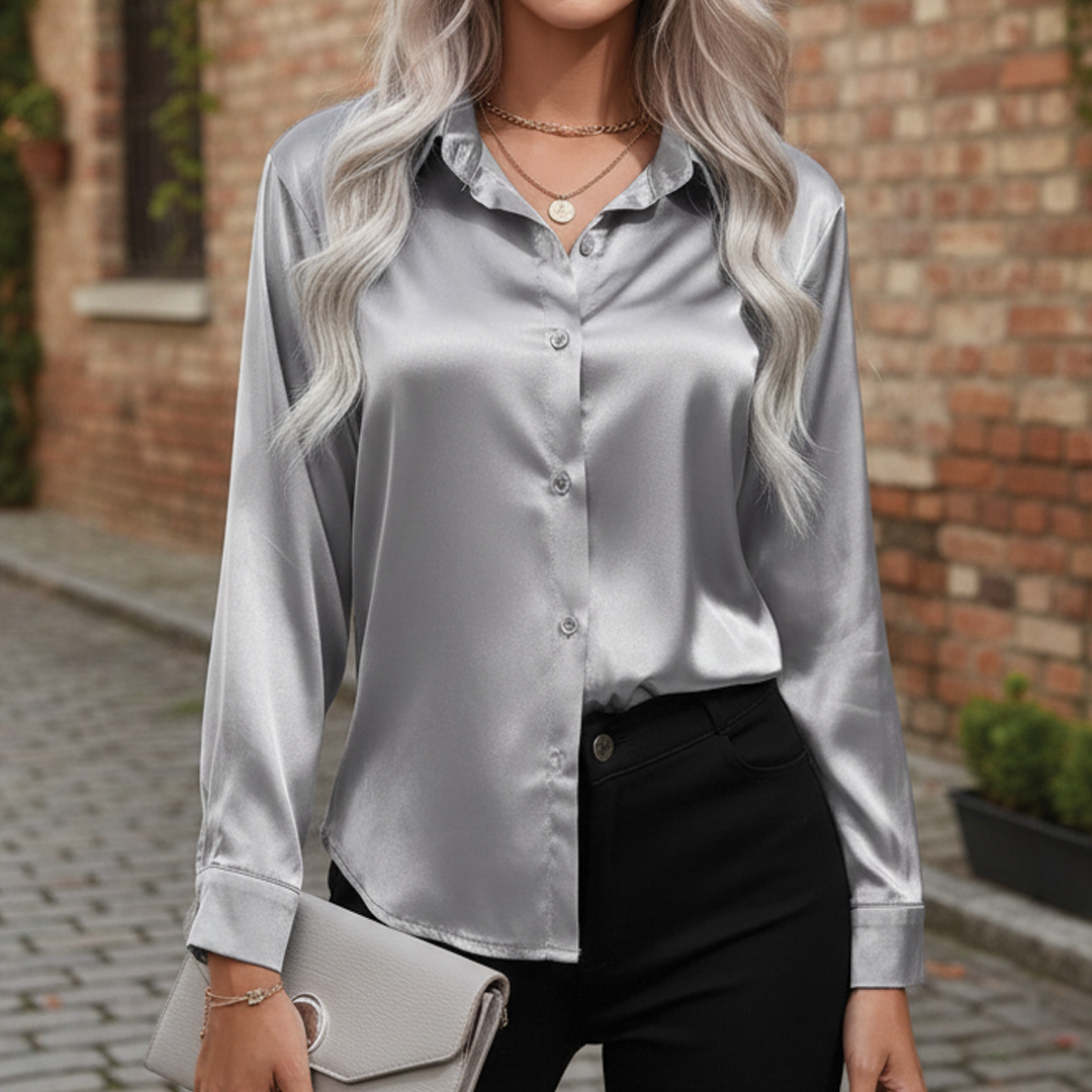 Camila | Women's Flowy Satin Top-Metro Lane Plaza