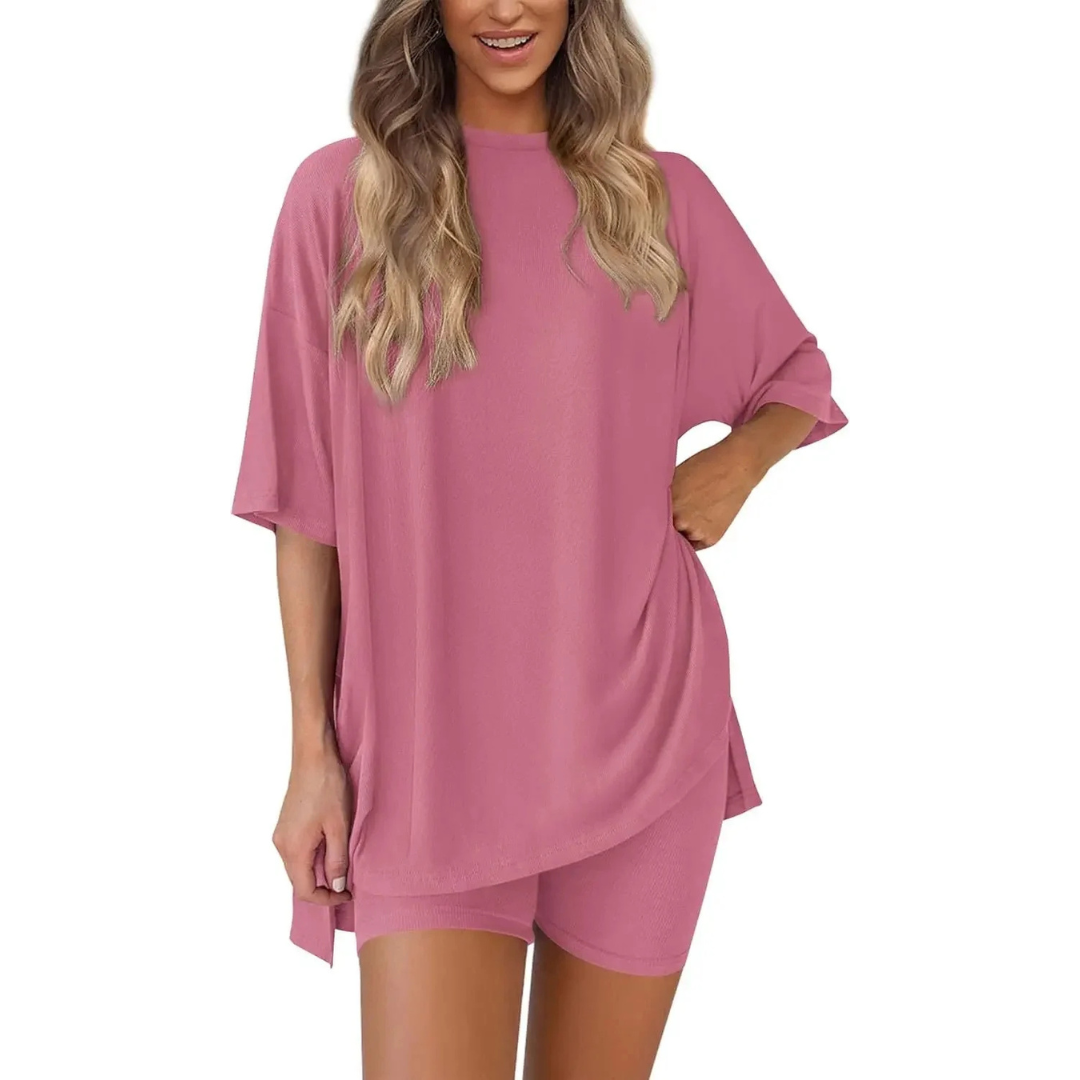 Sophia | Women's Relaxed Summer Two-Piece Outfit-Metro Lane Plaza