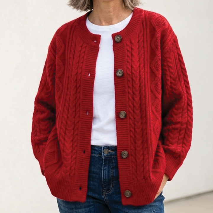 Women's Oversized Cable Knit Cardigan