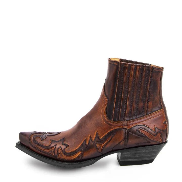 Men's Stylish Leather Cowboy Boots-Metro Lane Plaza