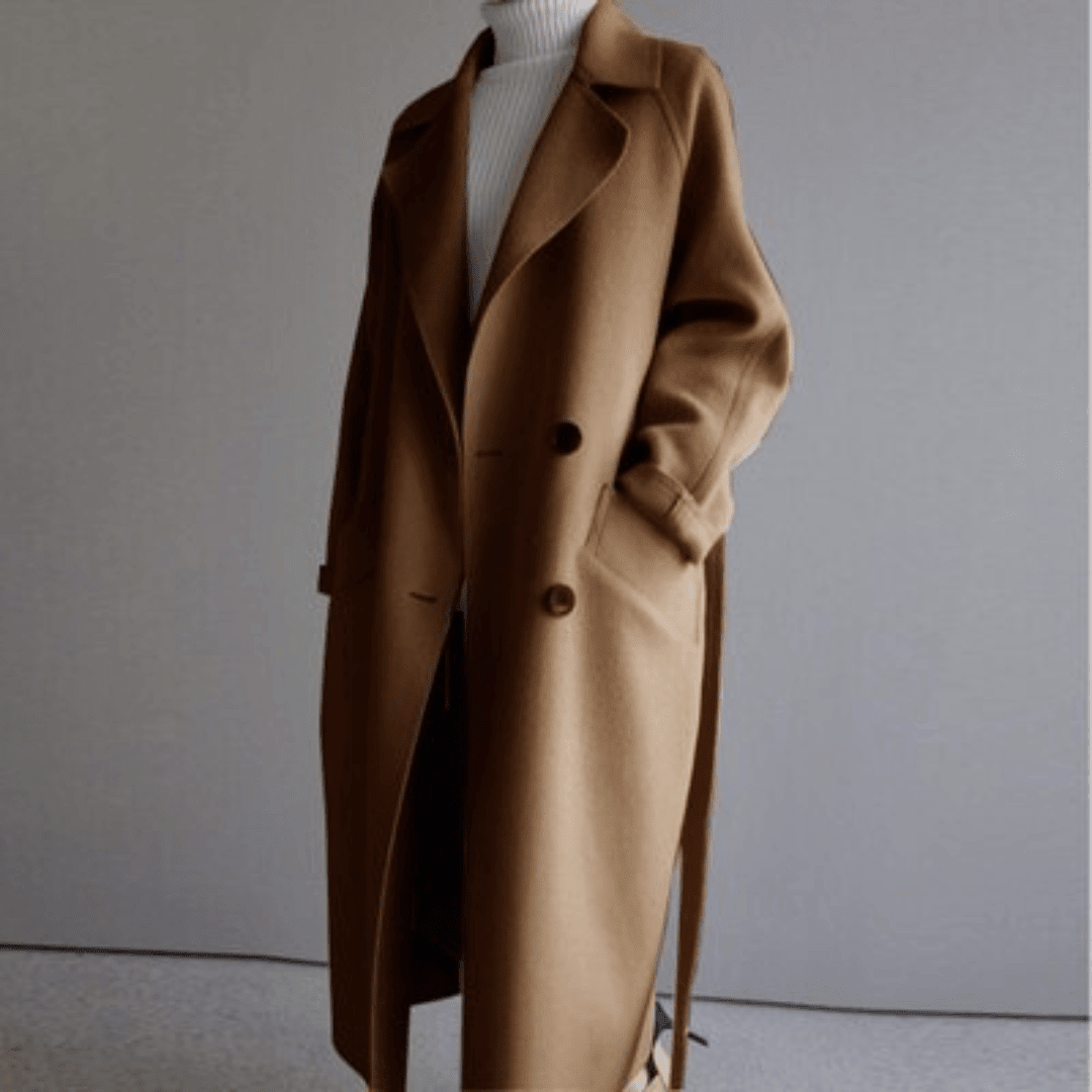 Abrigo de invierno cálido para mujer, de mezcla de lana prémium