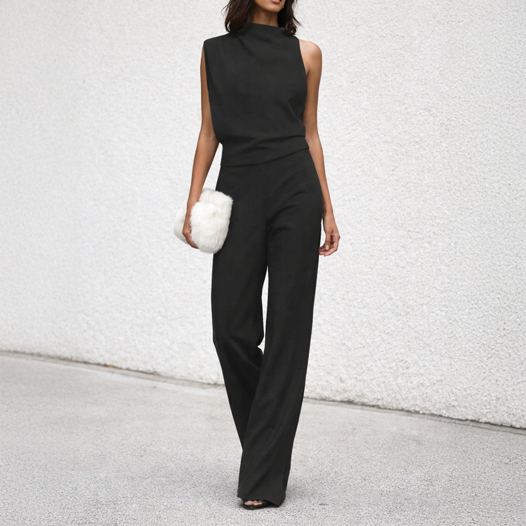Clara | Women's Elegant Sleeveless Jumpsuit-Metro Lane Plaza