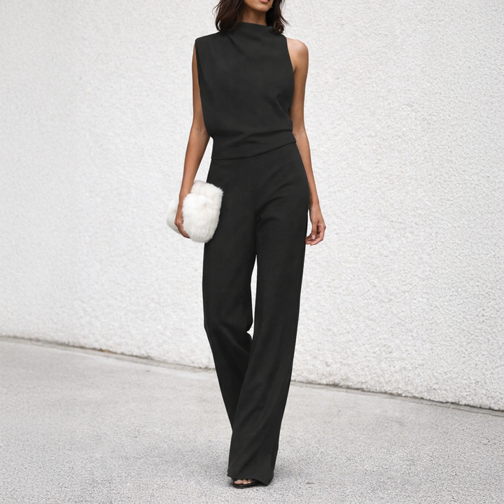 Clara | Women's Elegant Sleeveless Jumpsuit-Metro Lane Plaza
