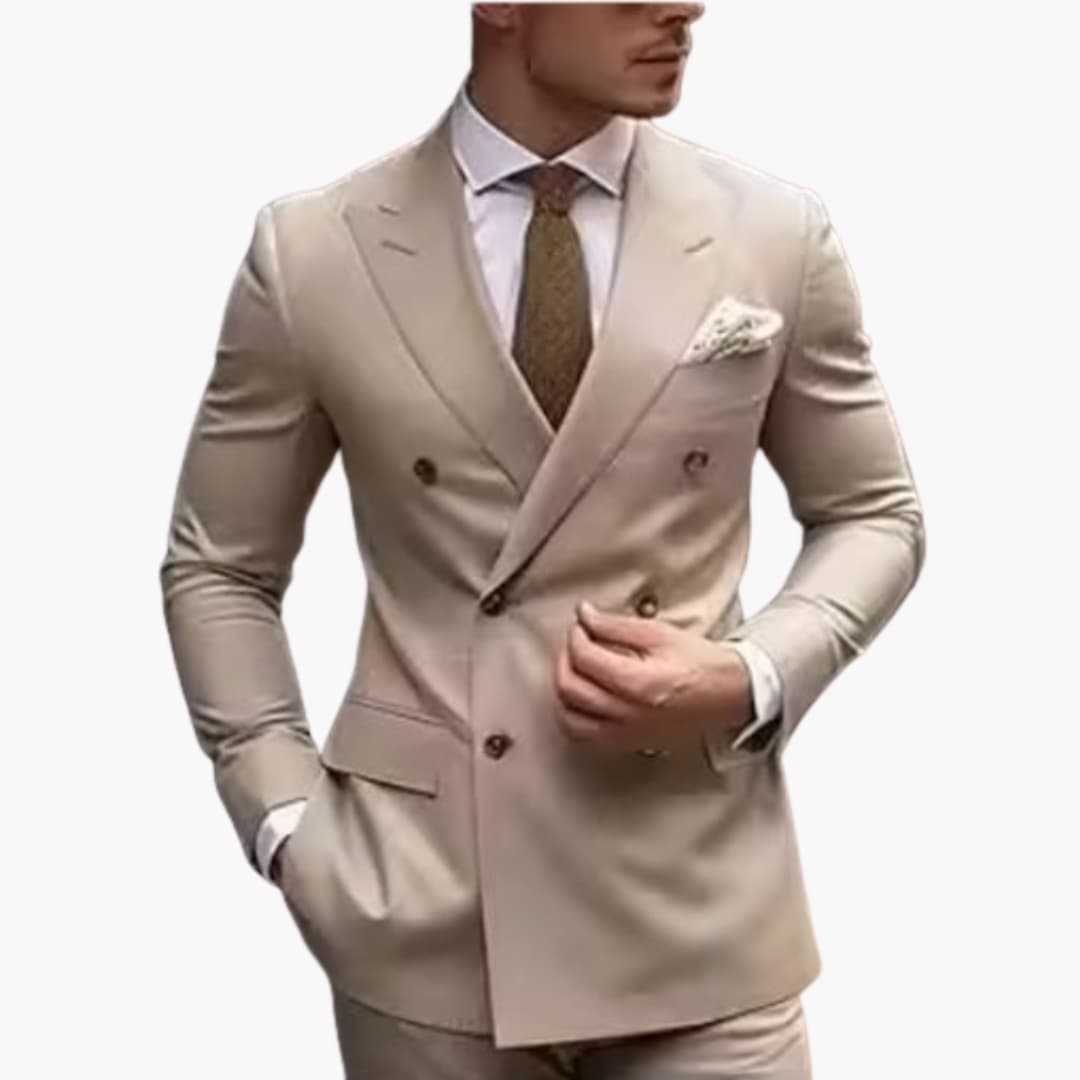 Men's Premium Double-Breasted Six-Button Two-Piece Suit-Metro Lane Plaza