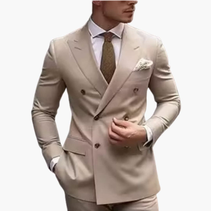 Men's Premium Double-Breasted Six-Button Two-Piece Suit-Metro Lane Plaza