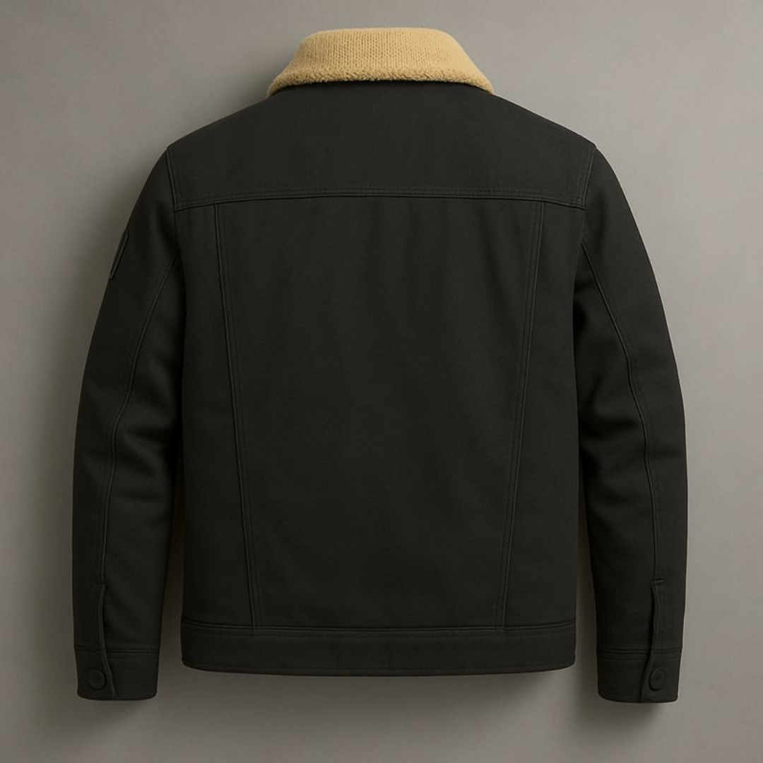 Blouson aviateur doublé pour homme, avec col sherpa et doublure en polaire