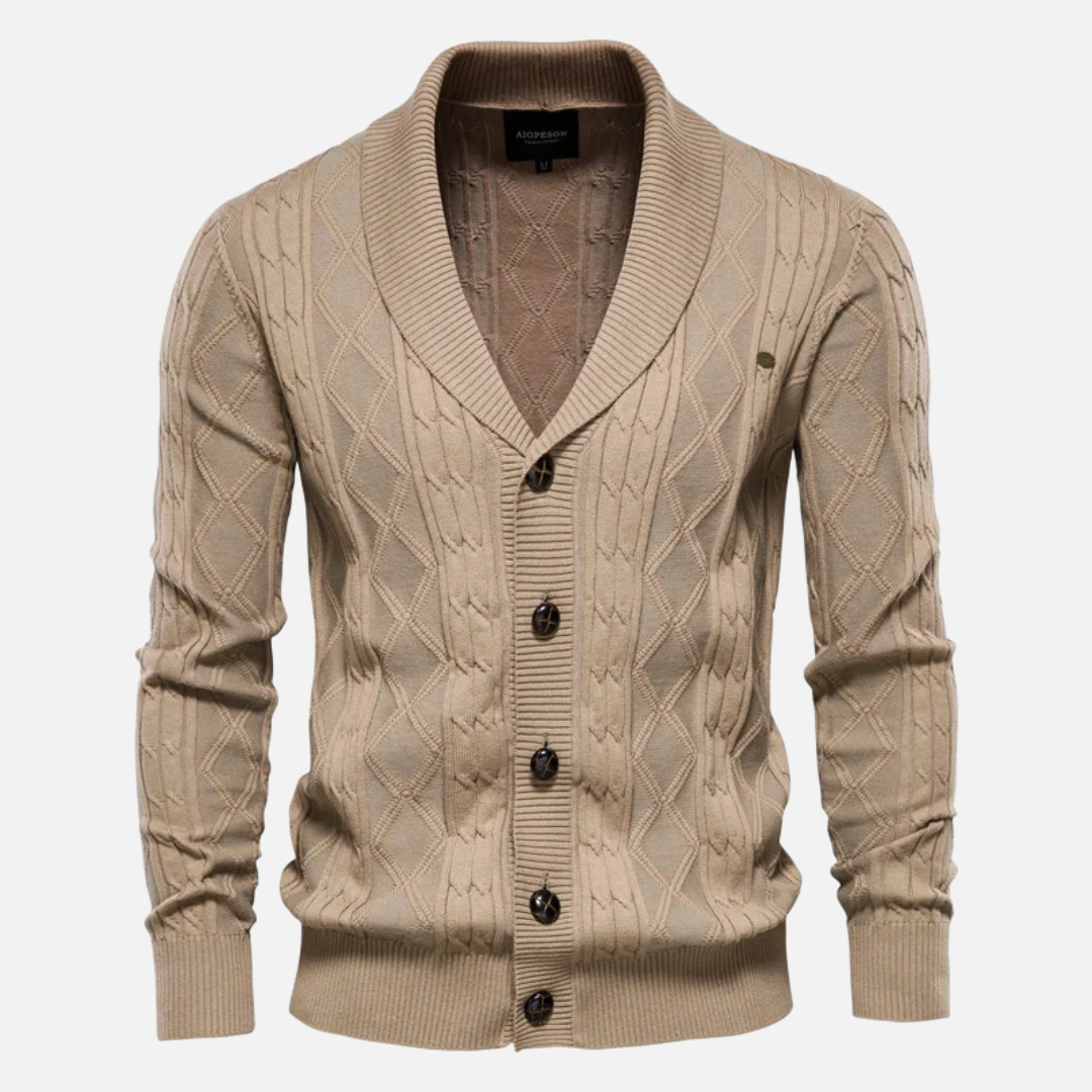 Cardigan en maille à losanges pour homme