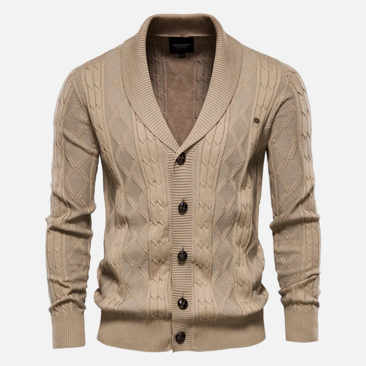 Cardigan en maille à losanges pour homme