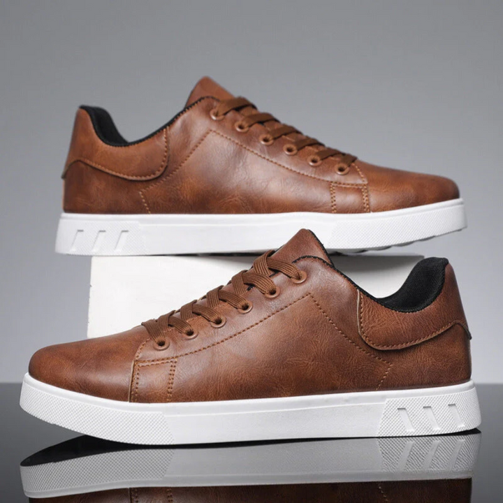 Men's Modern Leather Casual Sneakers-Metro Lane Plaza