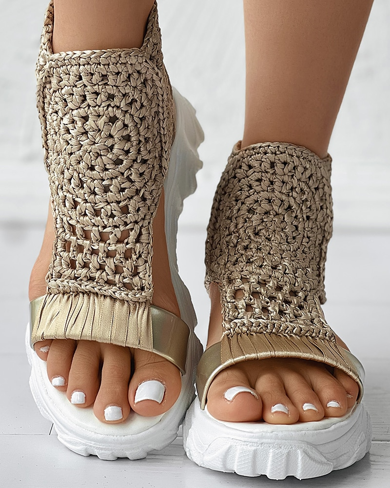 Summer Knitted Slippers | Women's Flexible Fit Cushioned Slippers-Metro Lane Plaza