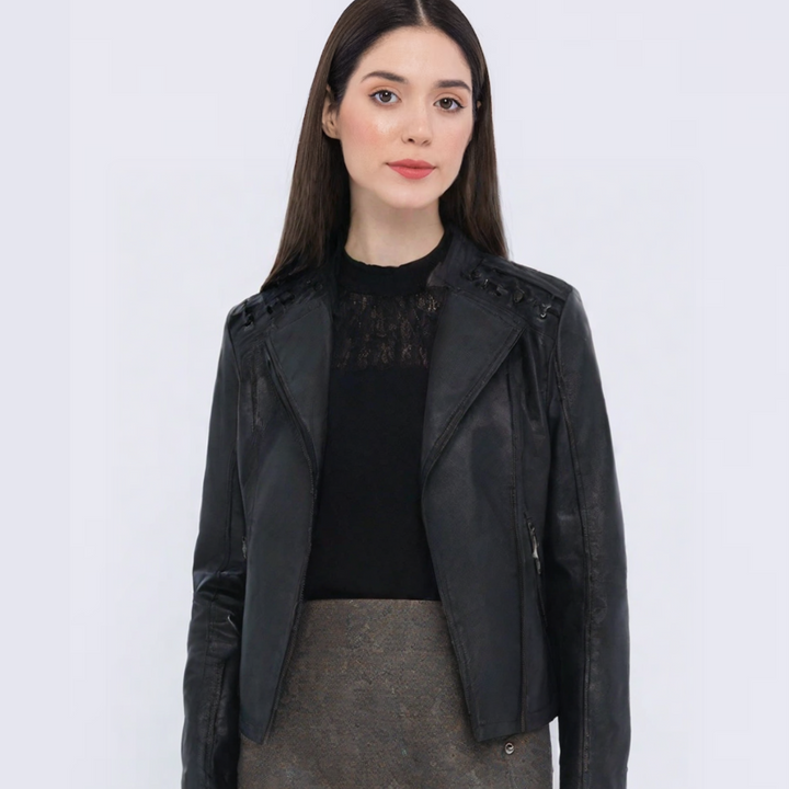 Women's Faux Leather Biker Jacket