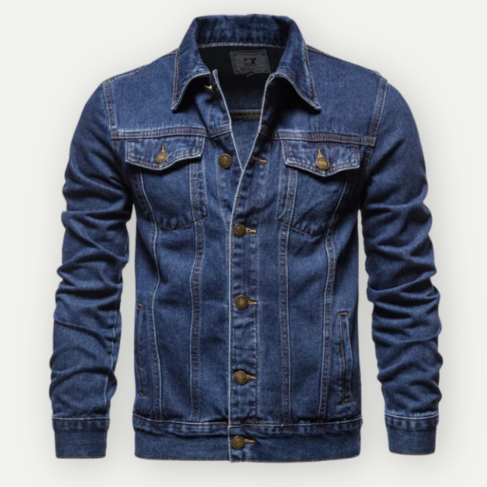 Men's Stylish Denim Trucker Jacket with Comfortable Fit-Metro Lane Plaza