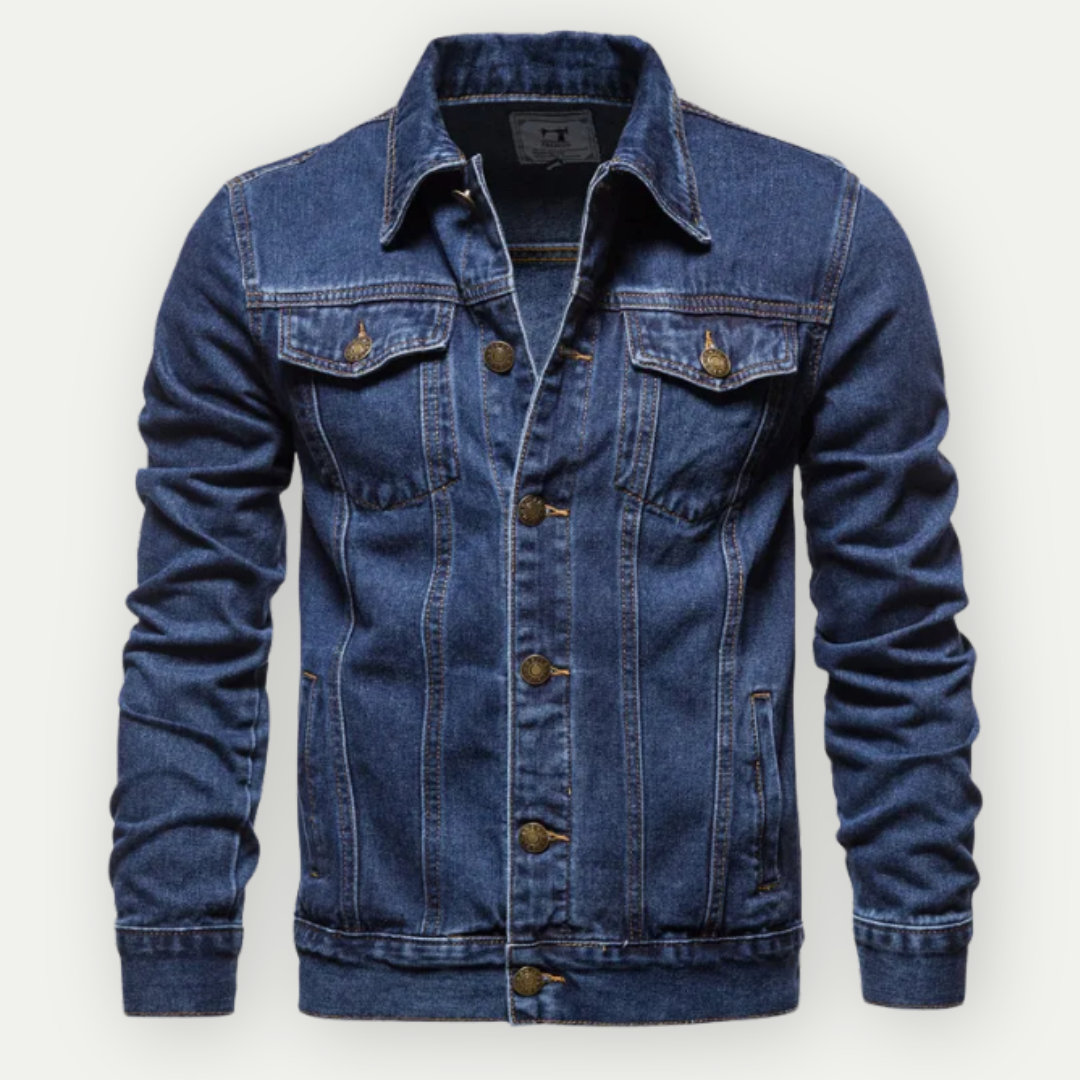 Men's Stylish Denim Trucker Jacket with Comfortable Fit-Metro Lane Plaza