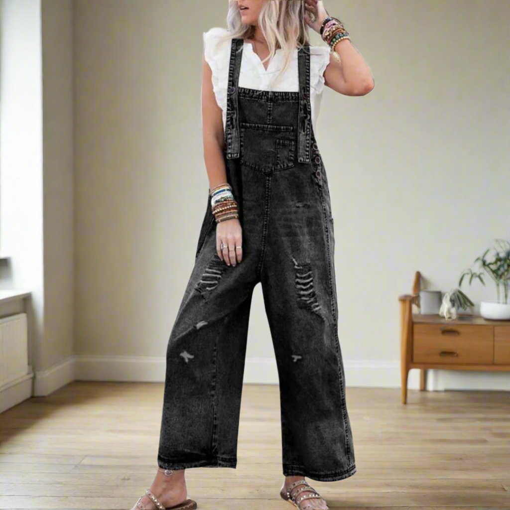 Macacão feminino premium de estilo vintage e cor lisa