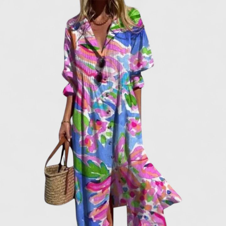 Women's Elegant Boho Style Dress-Metro Lane Plaza