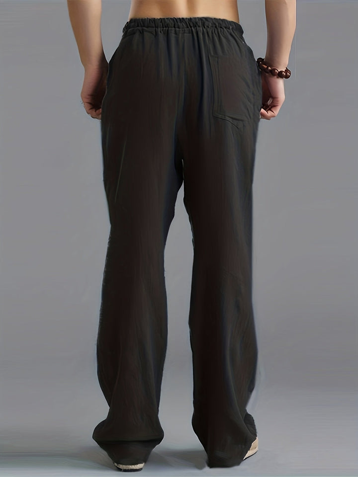 Men's Breathable Comfortable Linen Trousers for Stylish Look-Metro Lane Plaza