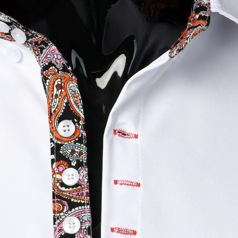 Men's Stylish Shirt with Paisley Design Accent-Metro Lane Plaza