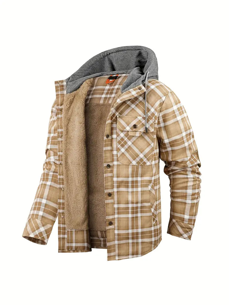 Karierte Jacke mit Kapuze für Herren