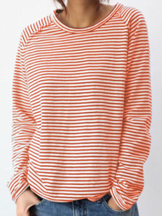 Sophia | Women's Elegant Striped Long Sleeve Top – Breathable Design-Metro Lane Plaza