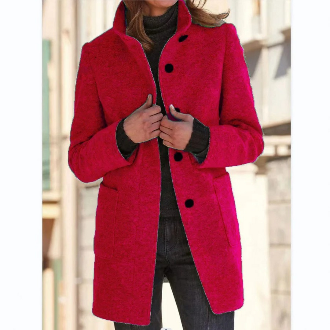 Abrigo de invierno para mujer de mezcla de lana | Diseño atemporal y favorecedor