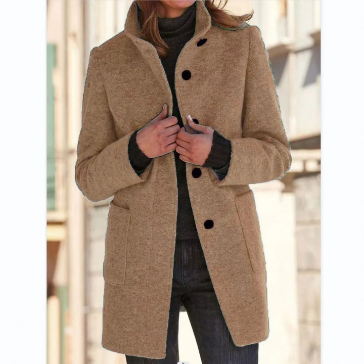 Abrigo de invierno para mujer de mezcla de lana | Diseño atemporal y favorecedor