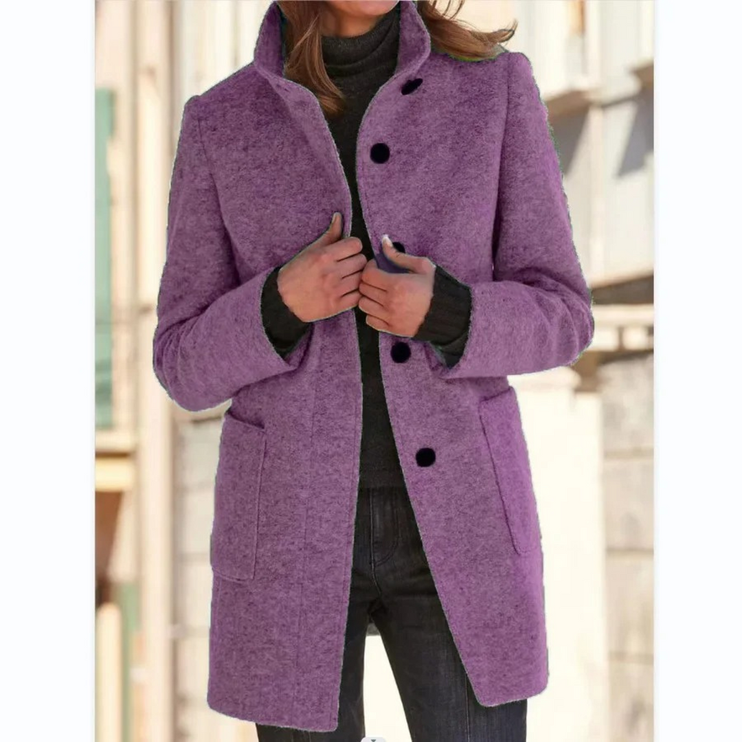 Abrigo de invierno para mujer de mezcla de lana | Diseño atemporal y favorecedor