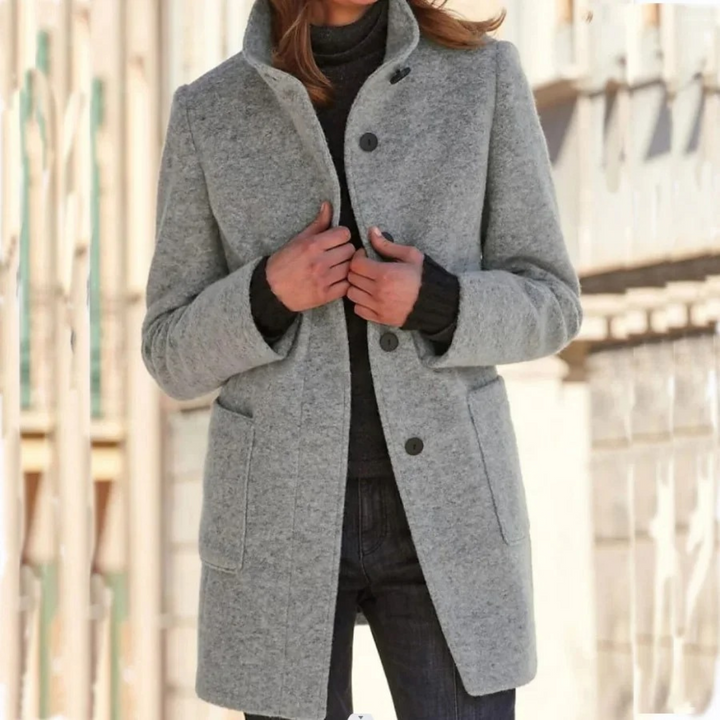 Abrigo de invierno para mujer de mezcla de lana | Diseño atemporal y favorecedor
