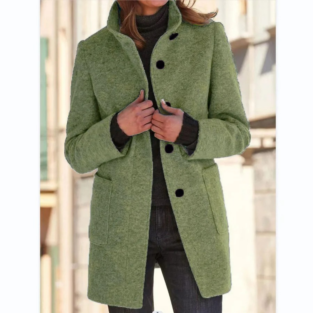 Abrigo de invierno para mujer de mezcla de lana | Diseño atemporal y favorecedor