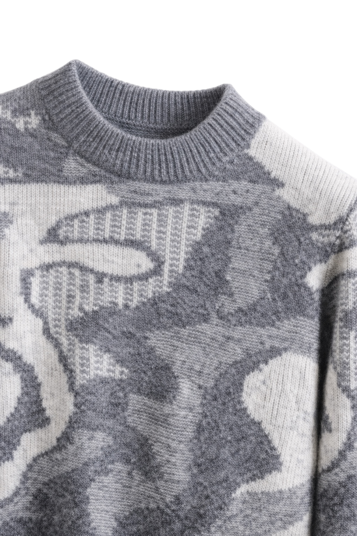Herrenpullover aus Jacquard-Kaschmir