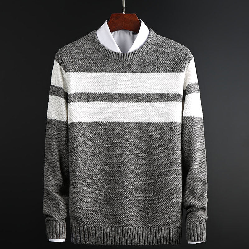 Men's Striped Crew Neck Sweater