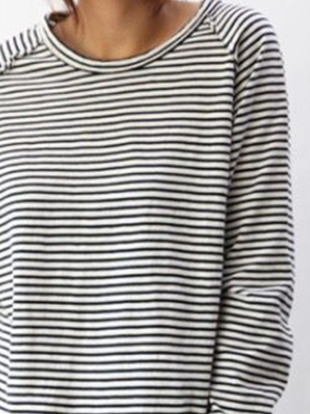 Sophia | Women's Elegant Striped Long Sleeve Top – Breathable Design-Metro Lane Plaza