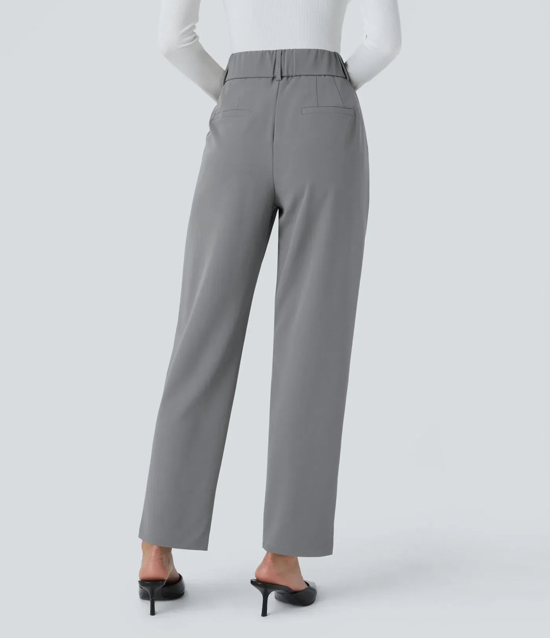 Hella | Women's High-Waisted Soft Stretch Trousers-Metro Lane Plaza