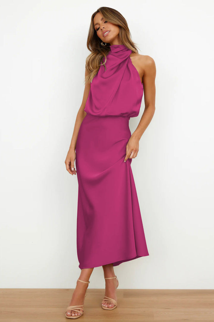 Diane | Women's Satin Maxi Dress-Metro Lane Plaza