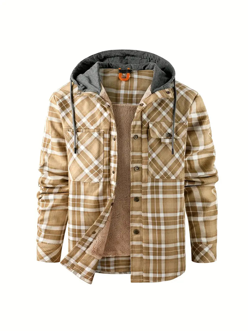 Karierte Jacke mit Kapuze für Herren