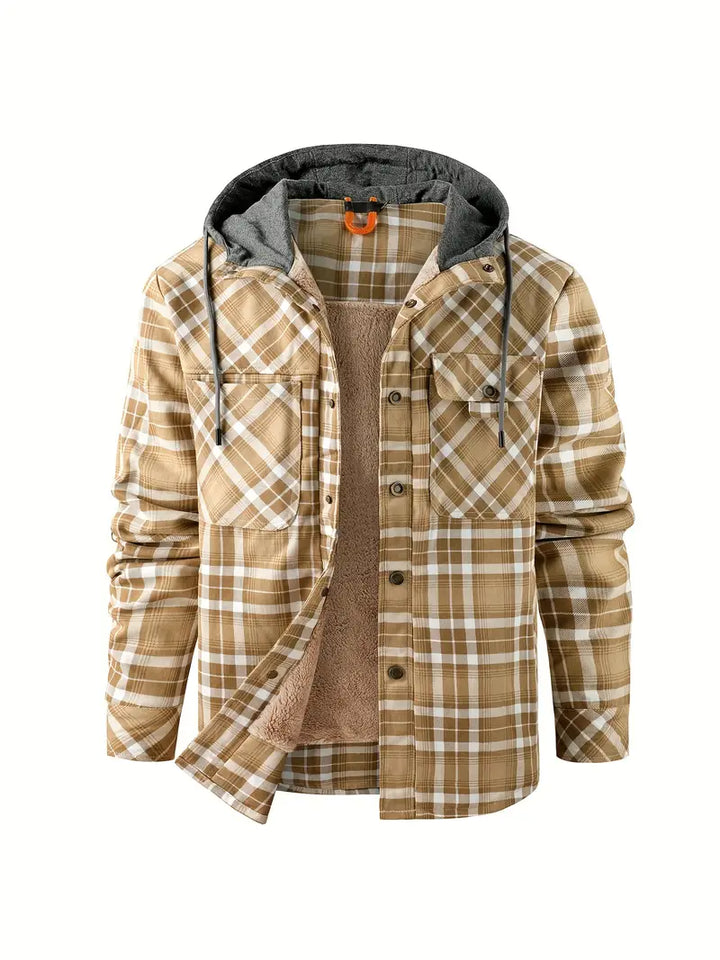 Karierte Jacke mit Kapuze für Herren