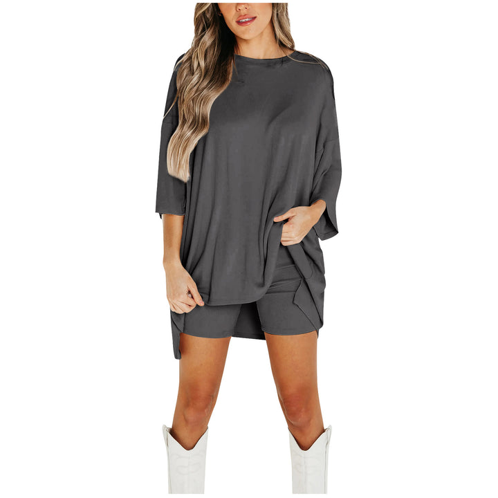 Summer Shorts Suit | Women's Loose T-Shirt & Slim Fit Pants-Metro Lane Plaza