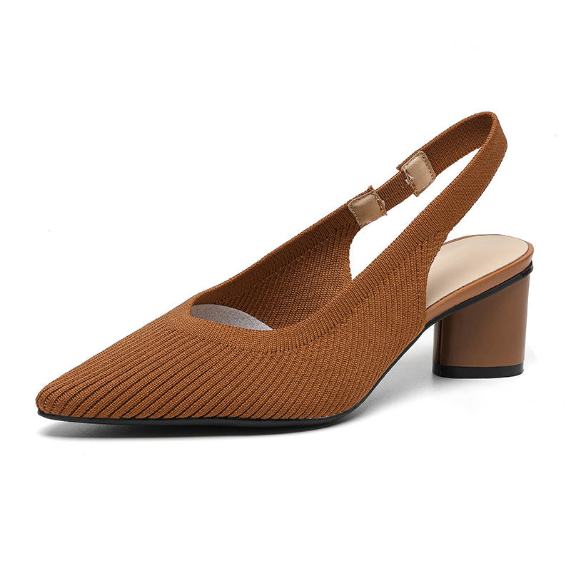 Slingback Heels | Women's Elegant Pumps with Pointed Toe & Low Heel-Metro Lane Plaza