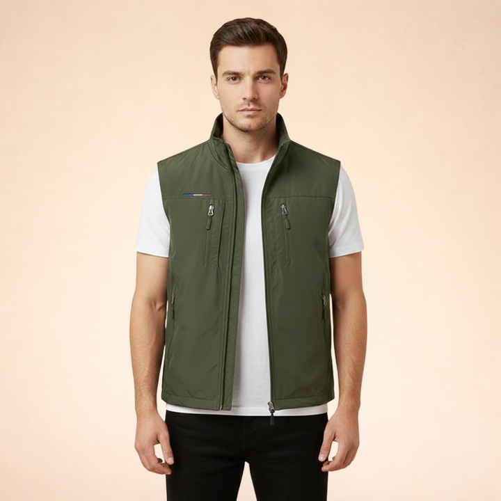 Kevin | Men's Lightweight Breathable Sleeveless Cargo Vest-Metro Lane Plaza