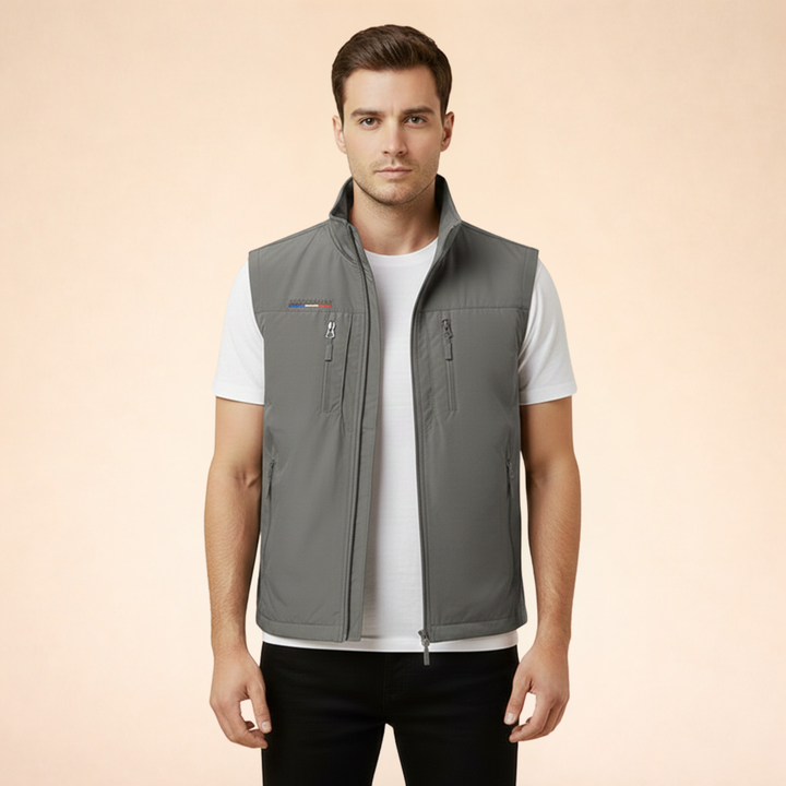 Kevin | Men's Lightweight Breathable Sleeveless Cargo Vest-Metro Lane Plaza