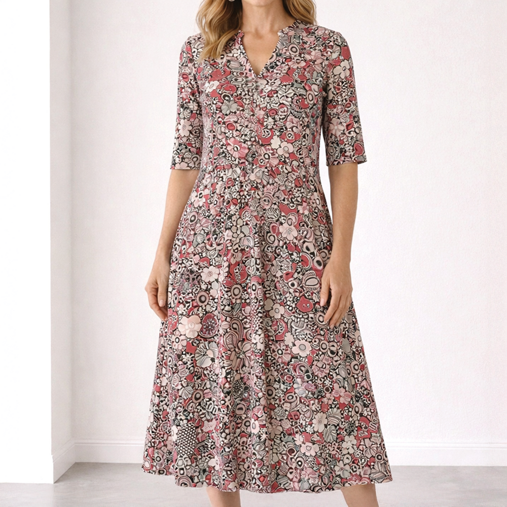 Lori | Stylish Button Midi Dress for Women-Metro Lane Plaza