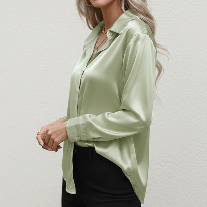 Camila | Women's Flowy Satin Top-Metro Lane Plaza