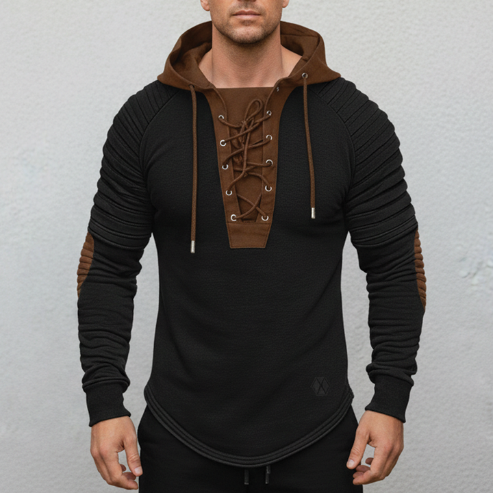 Maglione da uomo con cappuccio in maglia