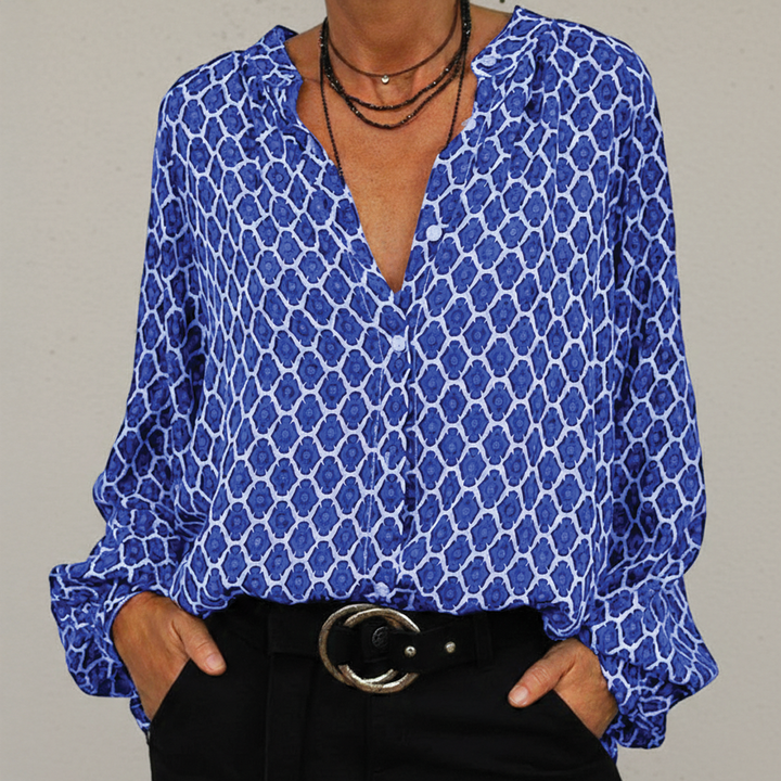 Autumn | Women's V-Neck Blouse-Metro Lane Plaza