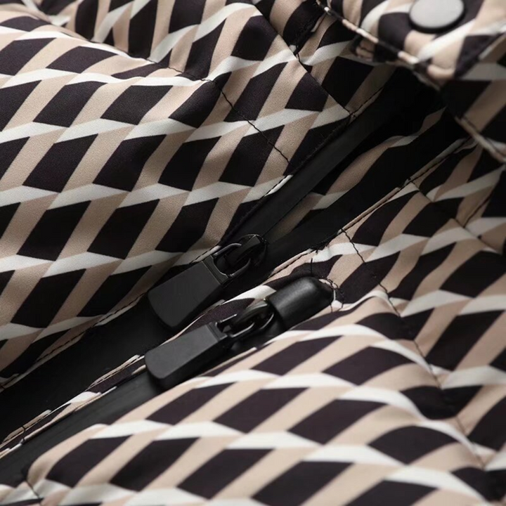 Damen-Steppjacke mit Kapuze und Gürtel