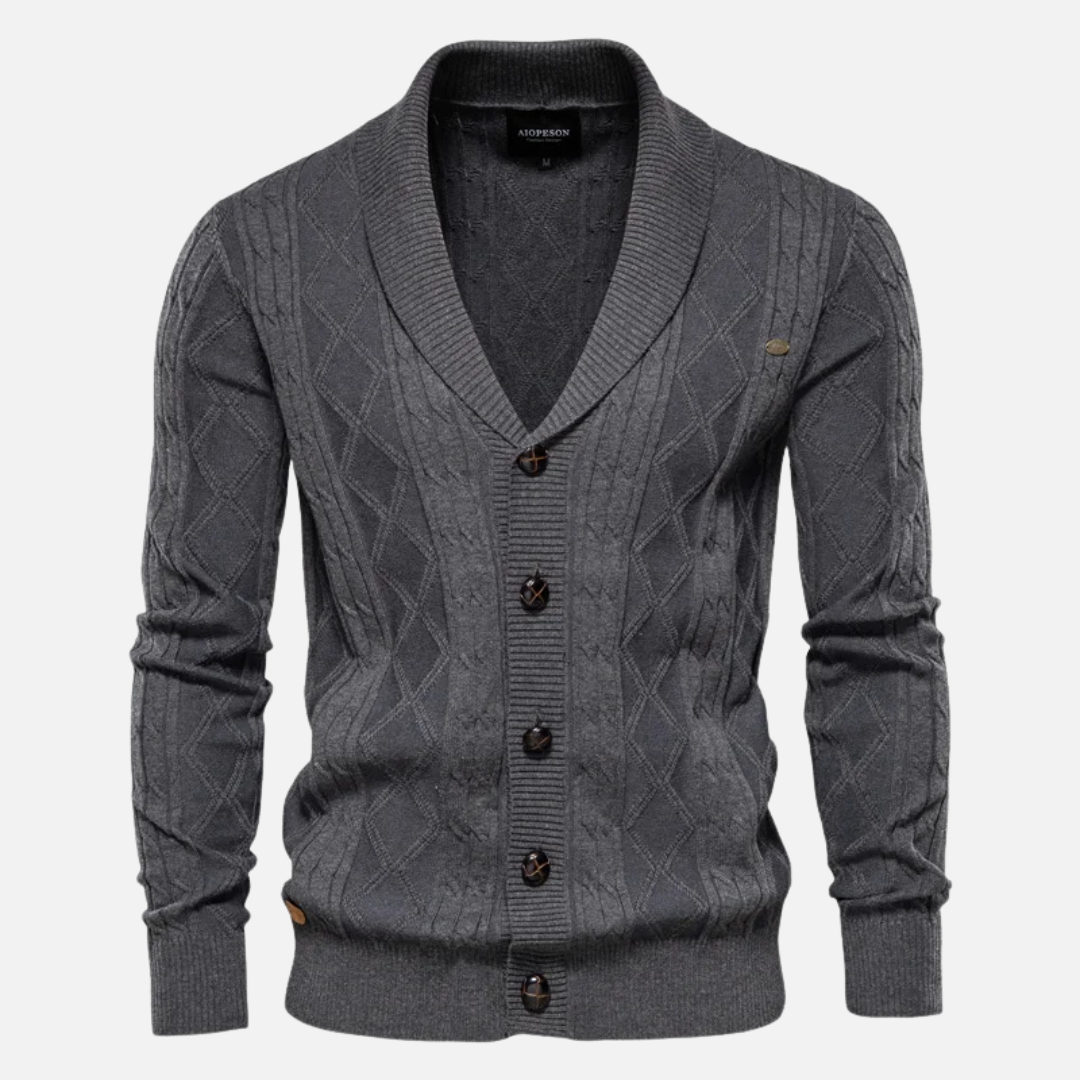 Cardigan en maille à losanges pour homme